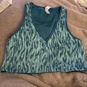 Athleta Teal Patterned Aurora Tank. EUC